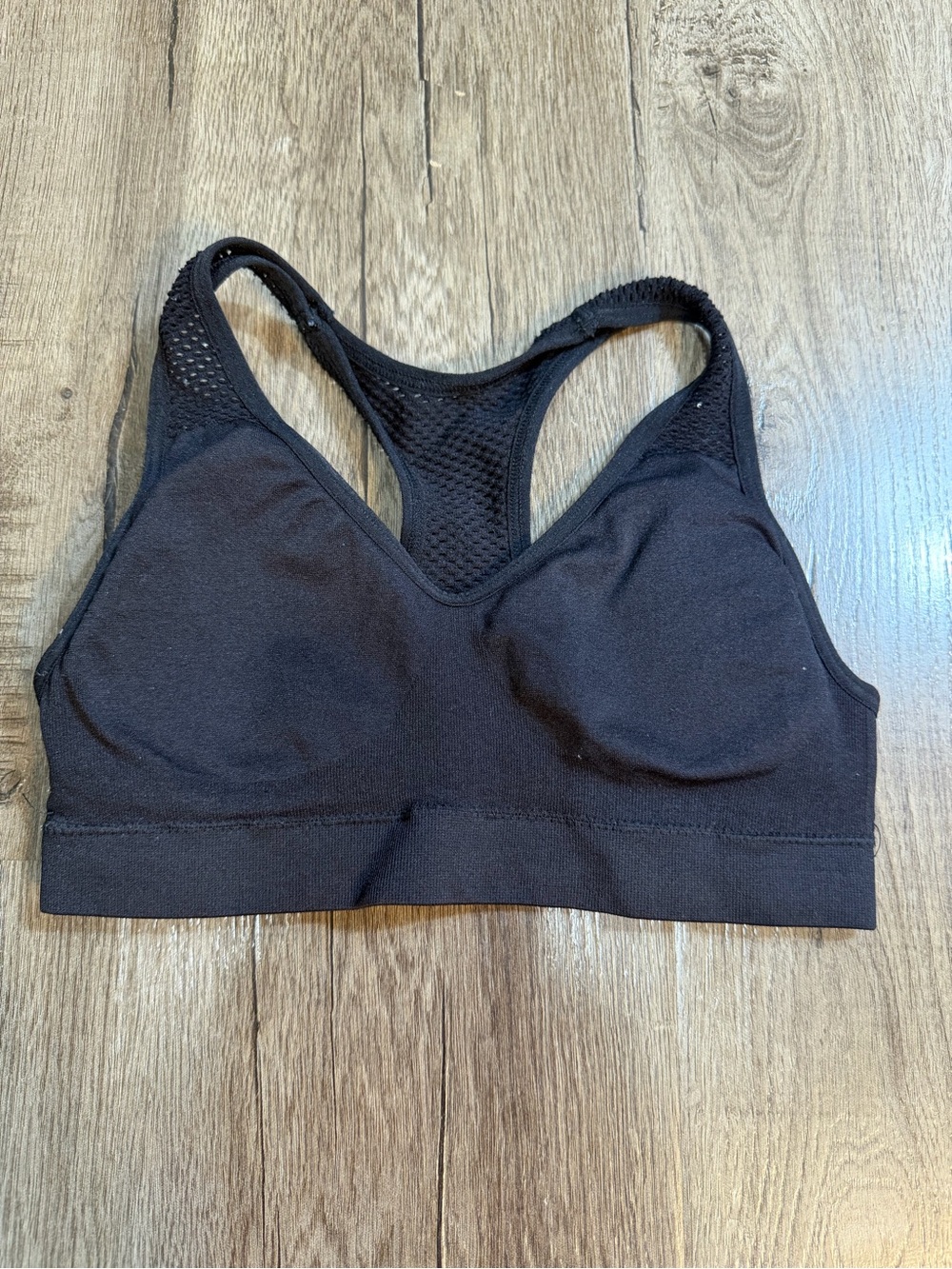 wonder nation Black Seamless Racerback Sports Bra
